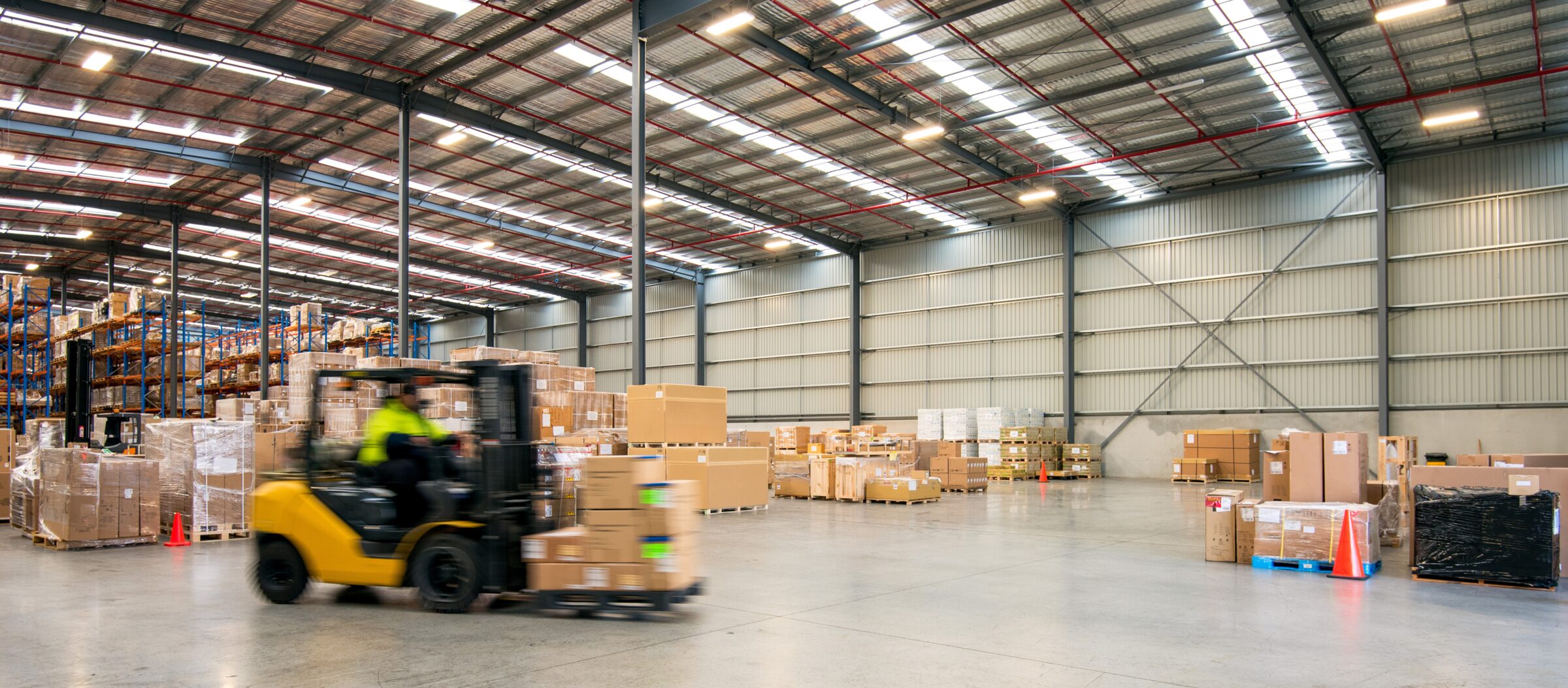 Organized warehouse aisles